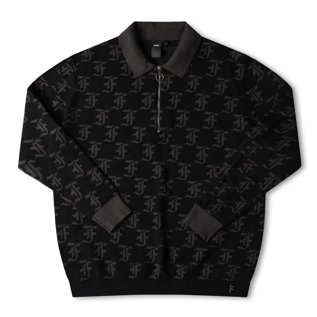 FORMER SYNOPTIC LS POLO - BLACK