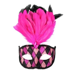 Francesca White & Black Feathered Eye Mask