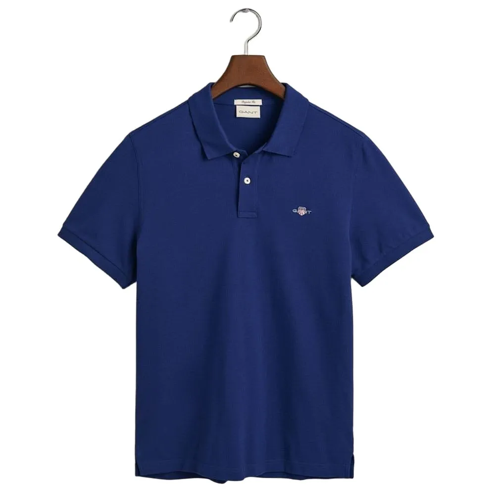 Gant Regular Fit Shield Short Sleeve Pique Rich Navy