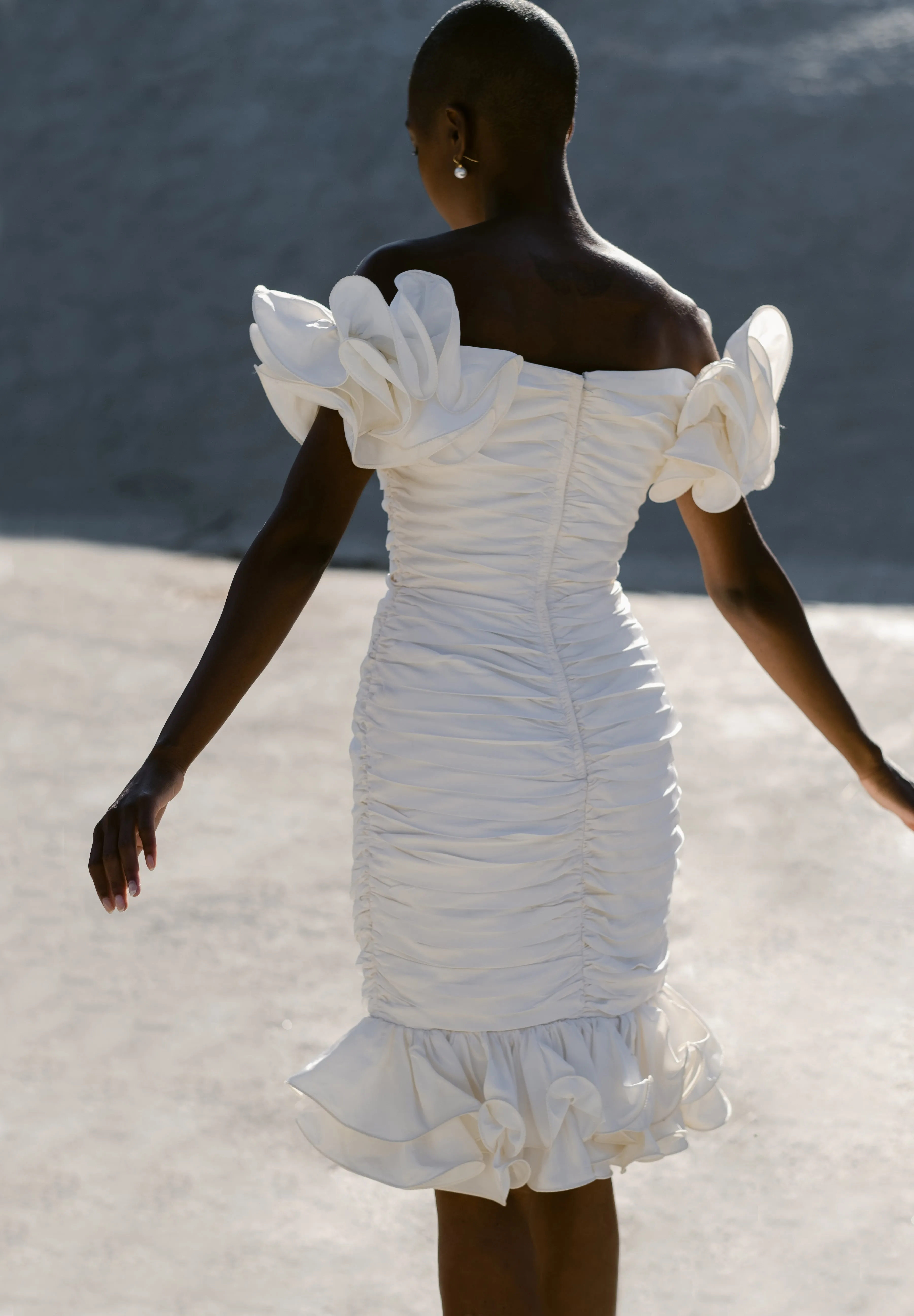 Glamorous Ruffle Sleeve Party Dress