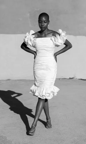 Glamorous Ruffle Sleeve Party Dress