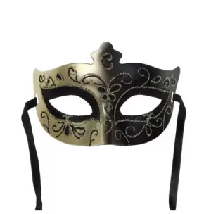 Gold and Black Glitter Masquerade Mask