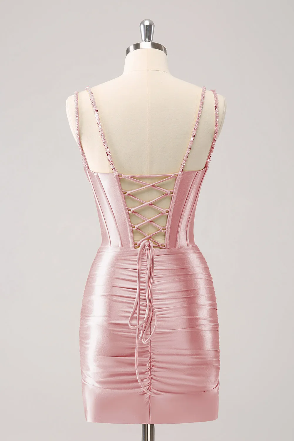 Gorgeous Golden Bodycon Corset Short Homecoming Dress with Sequins