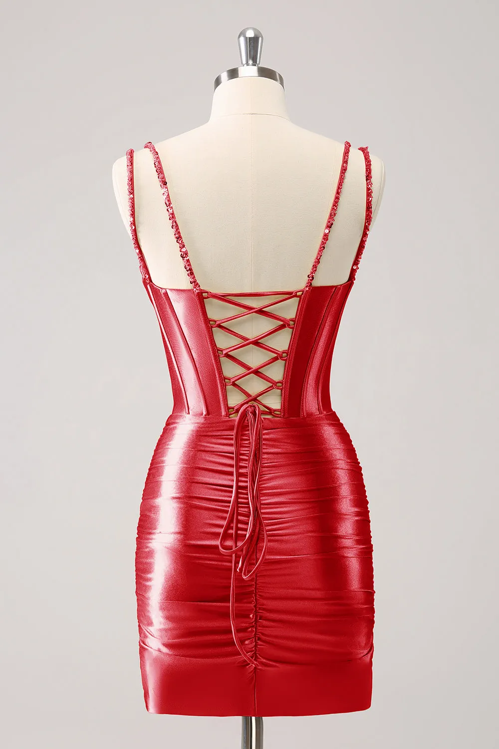 Gorgeous Golden Bodycon Corset Short Homecoming Dress with Sequins