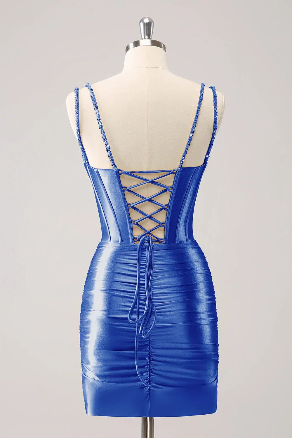 Gorgeous Golden Bodycon Corset Short Homecoming Dress with Sequins