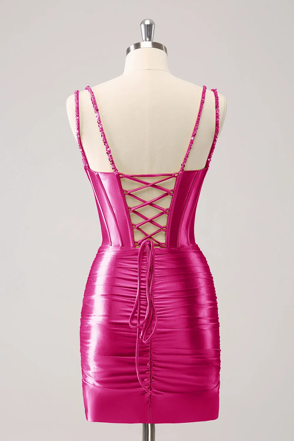 Gorgeous Golden Bodycon Corset Short Homecoming Dress with Sequins