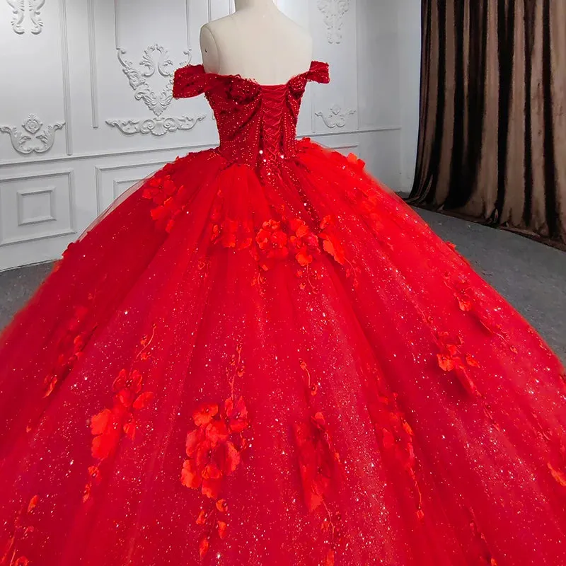 Gorgeous Red Beading Long Prom Dresses Appliques Sweetheart Evening Party Gown