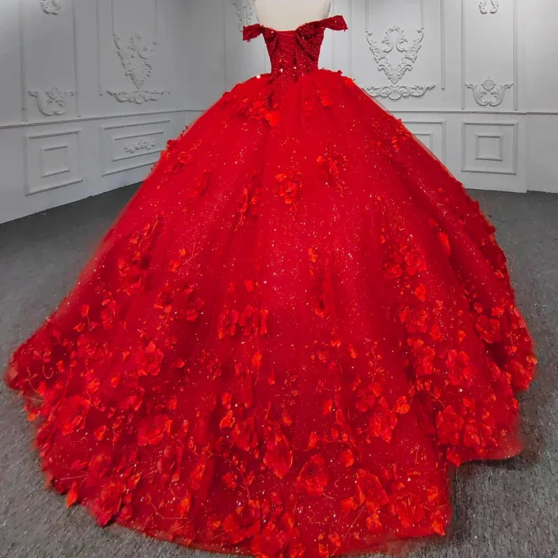 Gorgeous Red Beading Long Prom Dresses Appliques Sweetheart Evening Party Gown