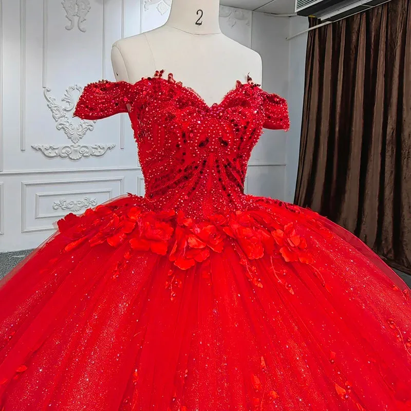 Gorgeous Red Beading Long Prom Dresses Appliques Sweetheart Evening Party Gown