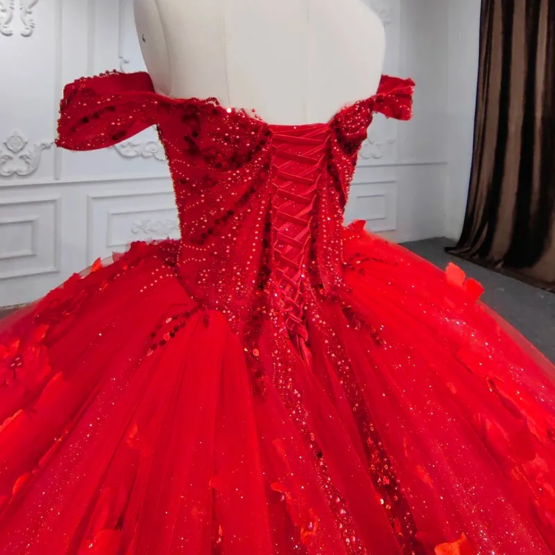 Gorgeous Red Beading Long Prom Dresses Appliques Sweetheart Evening Party Gown