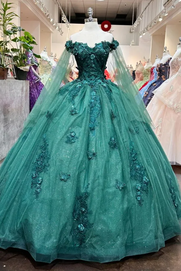Gorgeous Sleeveless Tulle Quinceanera Dresses with 3D Flowers