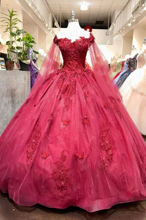 Gorgeous Sleeveless Tulle Quinceanera Dresses with 3D Flowers