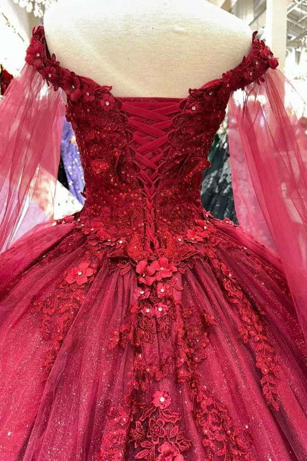 Gorgeous Sleeveless Tulle Quinceanera Dresses with 3D Flowers
