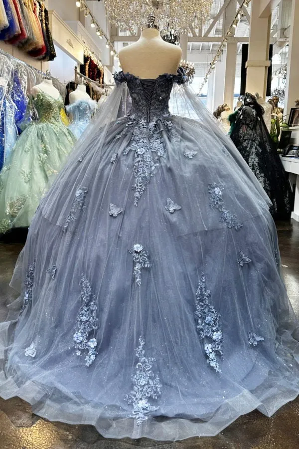 Gorgeous Sleeveless Tulle Quinceanera Dresses with 3D Flowers