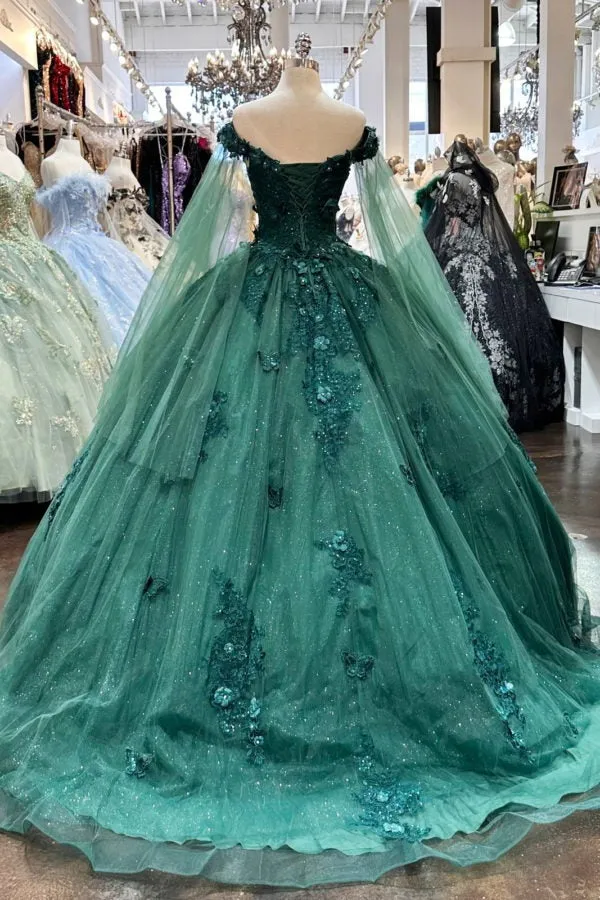 Gorgeous Sleeveless Tulle Quinceanera Dresses with 3D Flowers