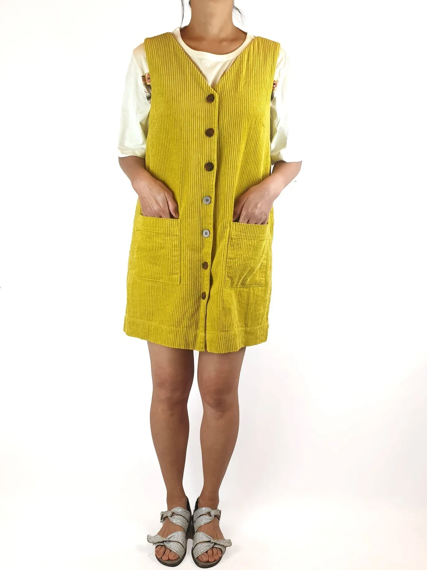 Gorman lime mustard cord dress size 10