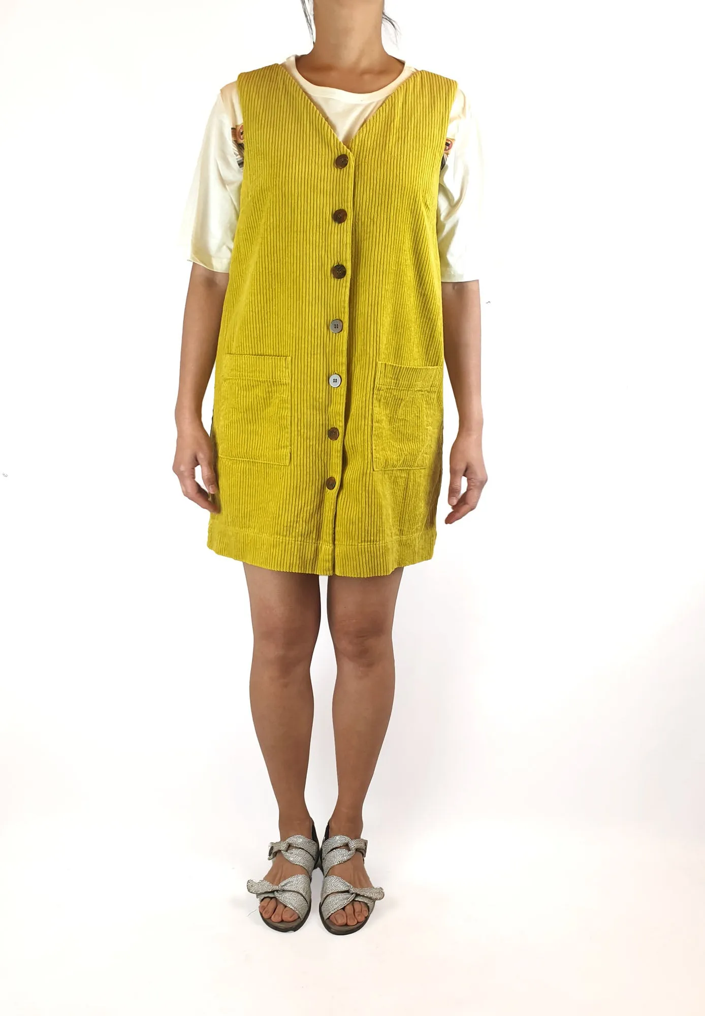 Gorman lime mustard cord dress size 10