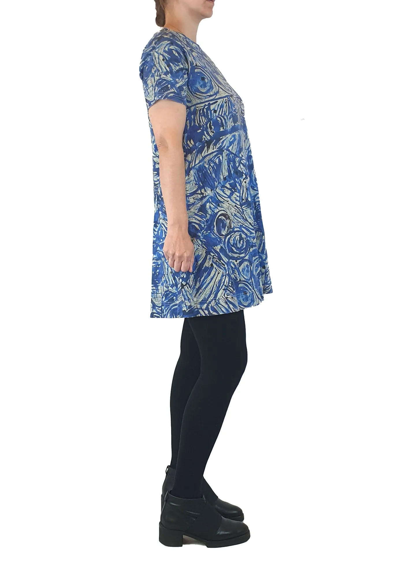 Gorman   Mangkaja blue print tee shirt dress size XS (fits size 6 and 8)