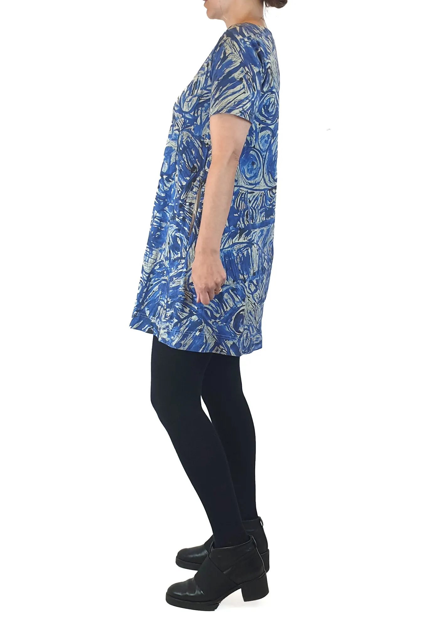 Gorman   Mangkaja blue print tee shirt dress size XS (fits size 6 and 8)