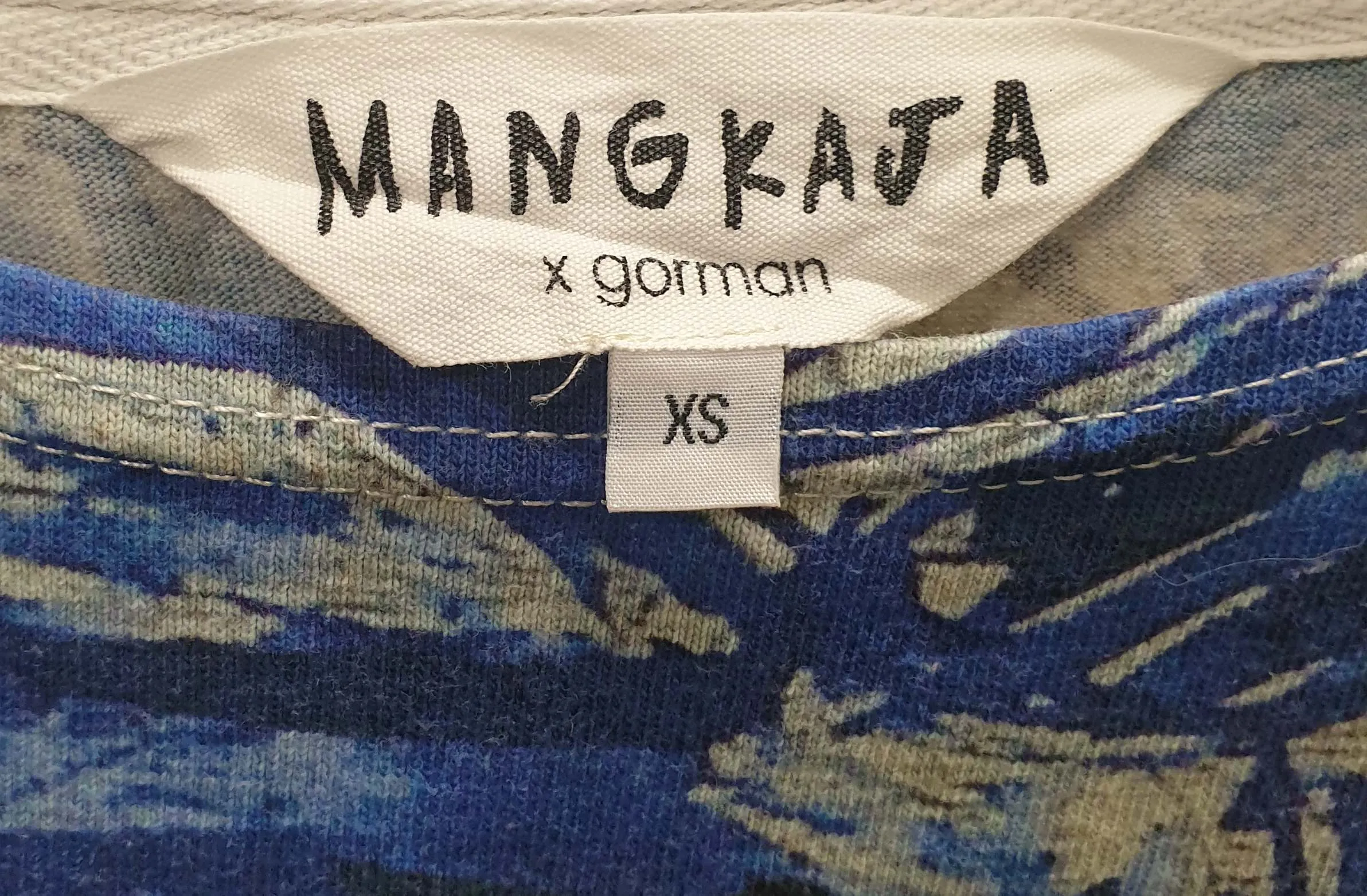 Gorman   Mangkaja blue print tee shirt dress size XS (fits size 6 and 8)