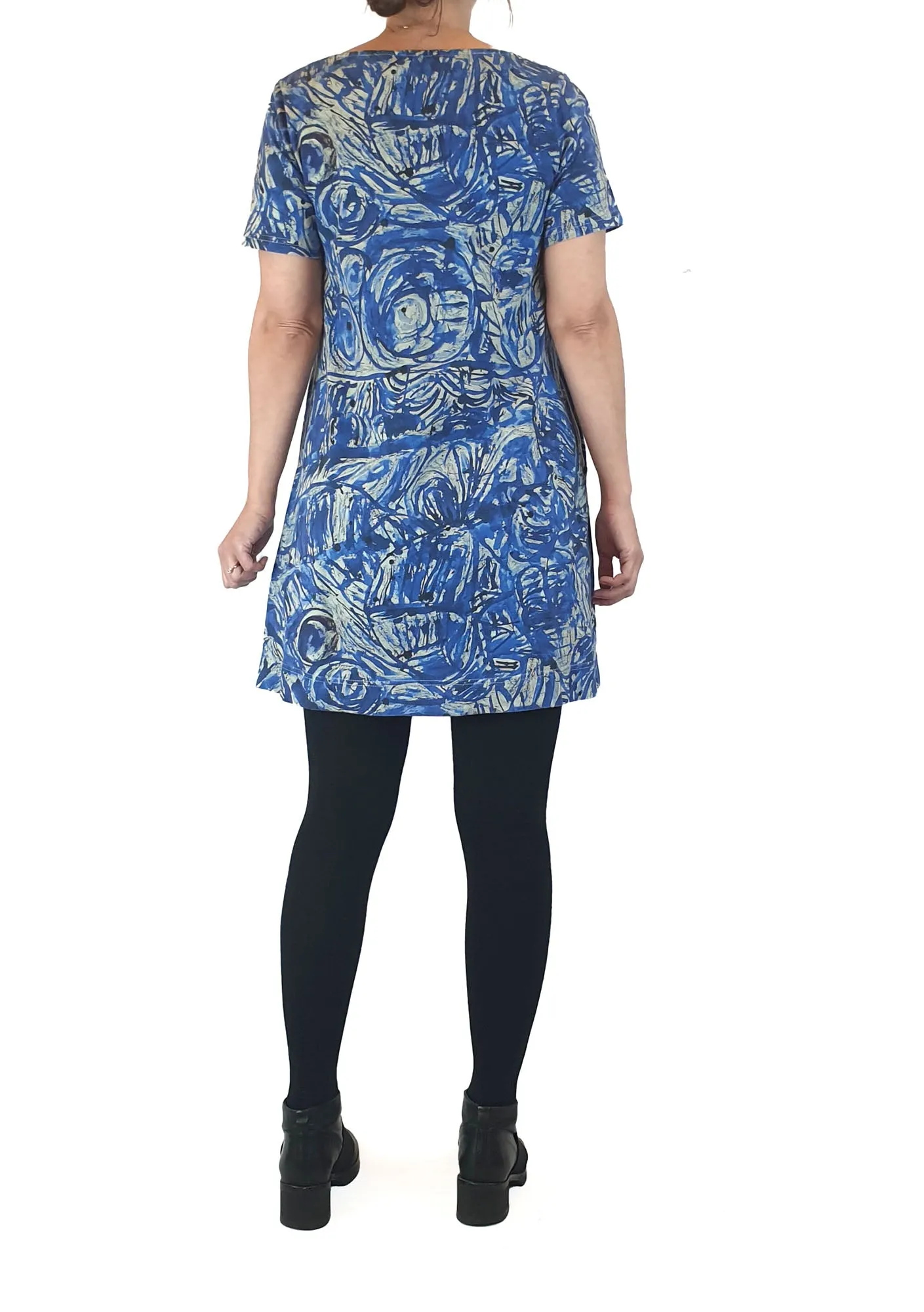 Gorman   Mangkaja blue print tee shirt dress size XS (fits size 6 and 8)