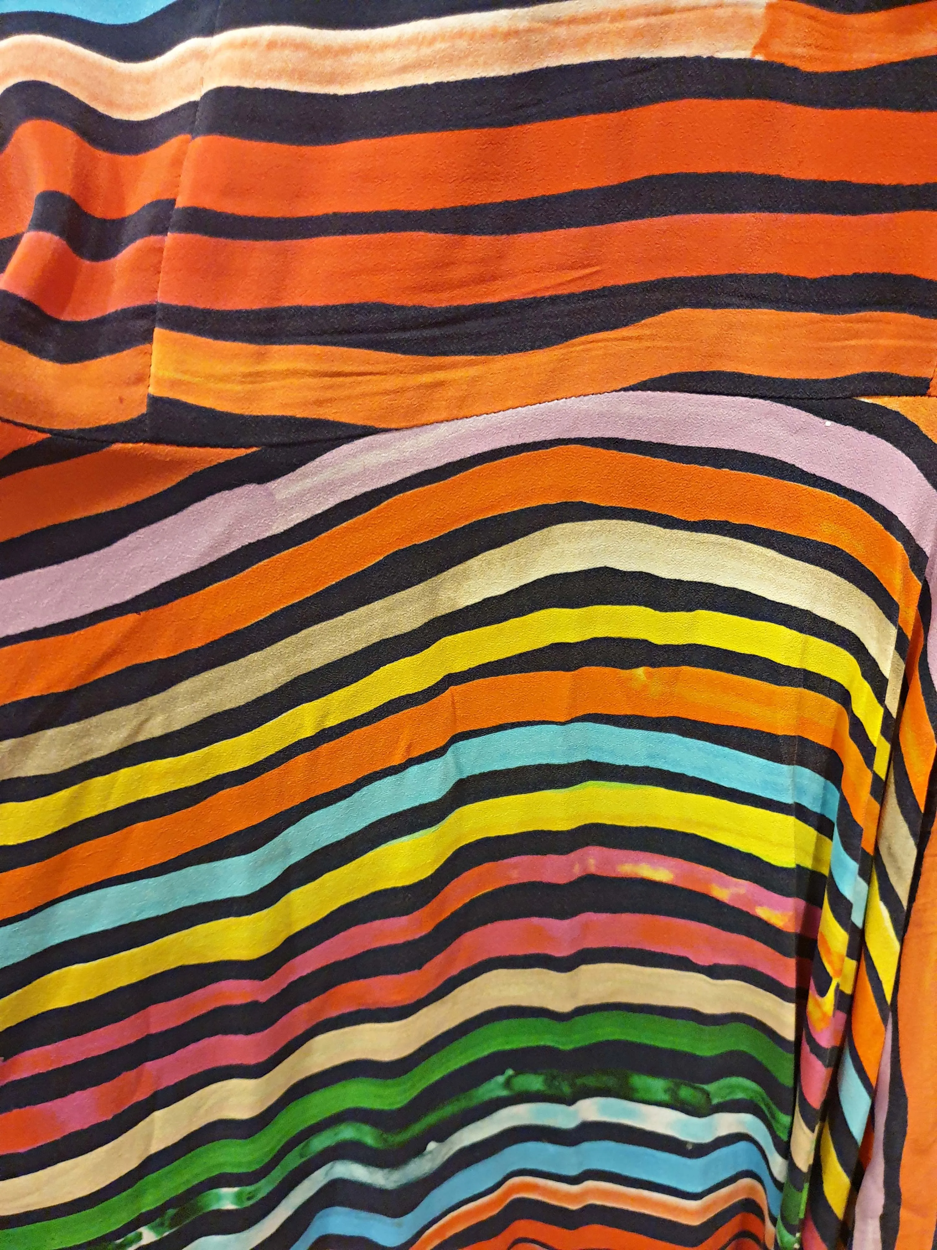 Gorman x Khindah Khalidy Stunning silk mix colourful striped sleeveless dress size 10