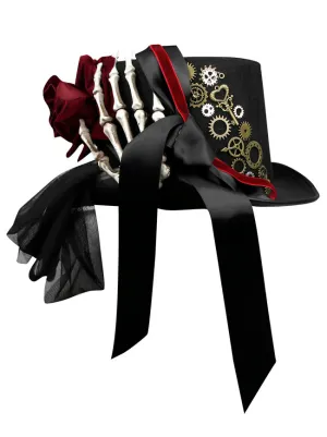 Gothic Top Hat Rose Gear Masquerade Top Hat