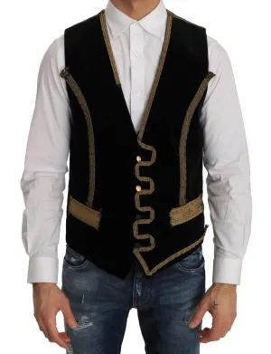 Green Velvet Gold Vest