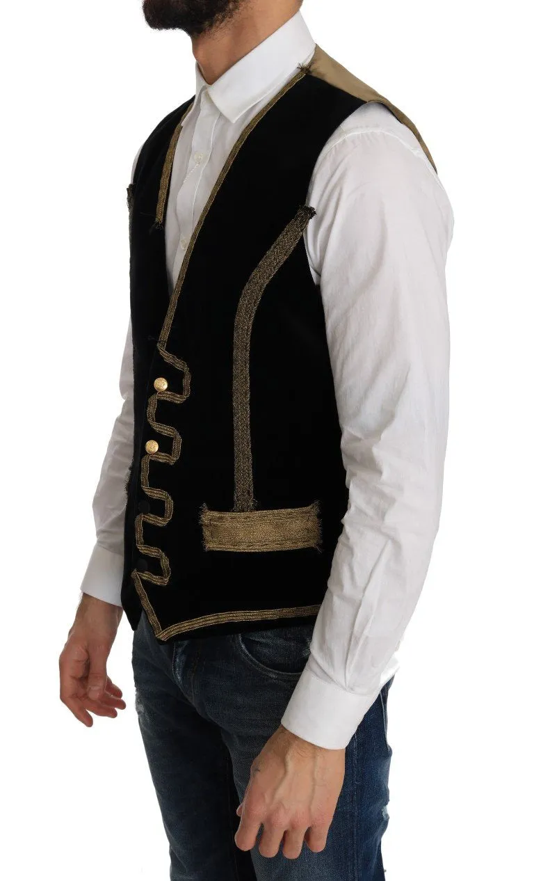 Green Velvet Gold Vest