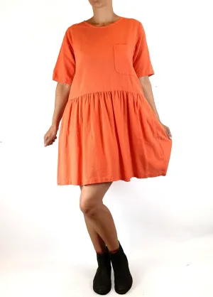 Handsom coral pink 100% cotton dress size 8