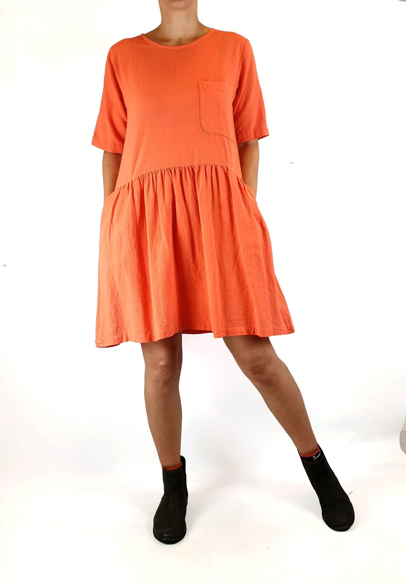 Handsom coral pink 100% cotton dress size 8
