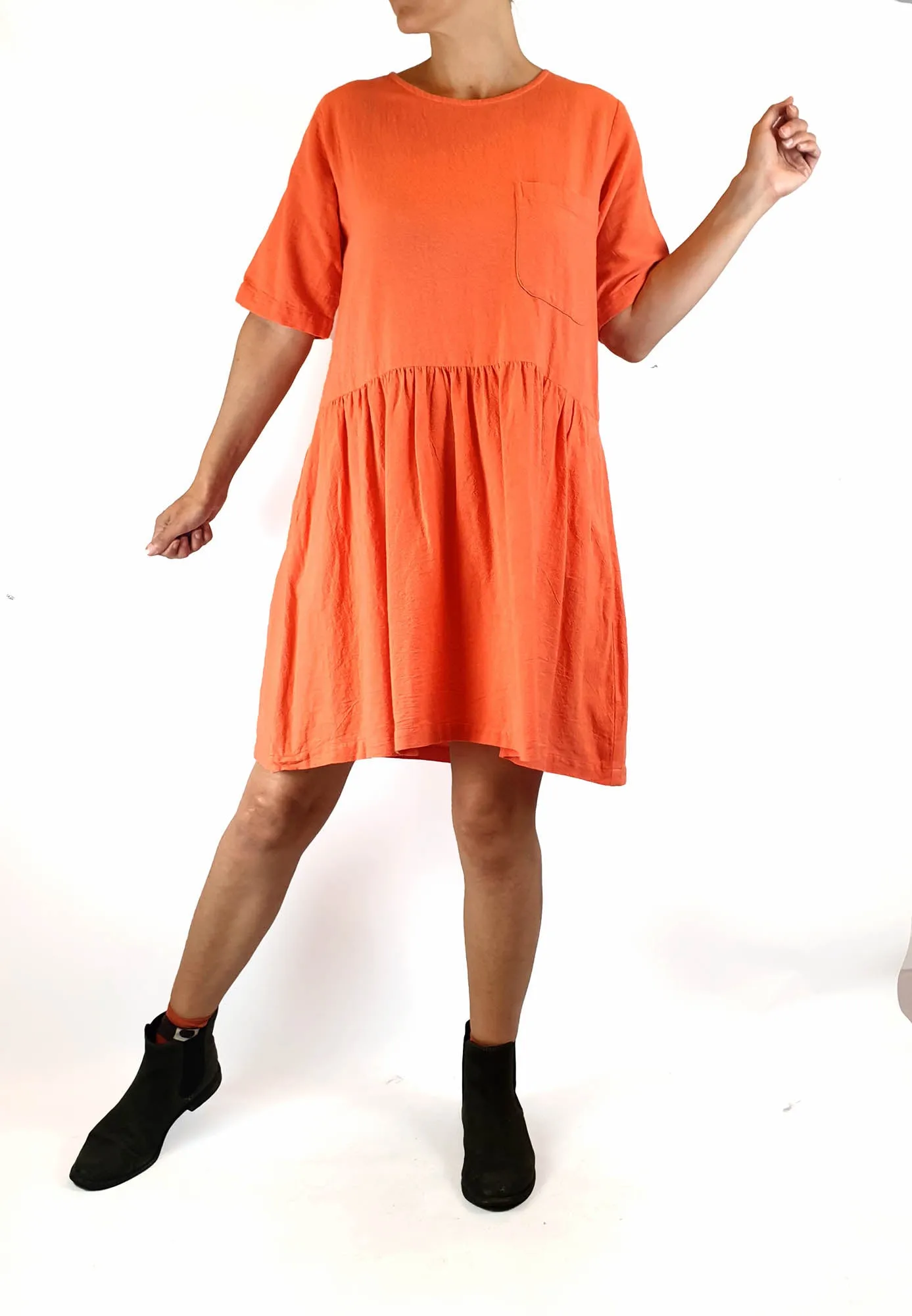 Handsom coral pink 100% cotton dress size 8