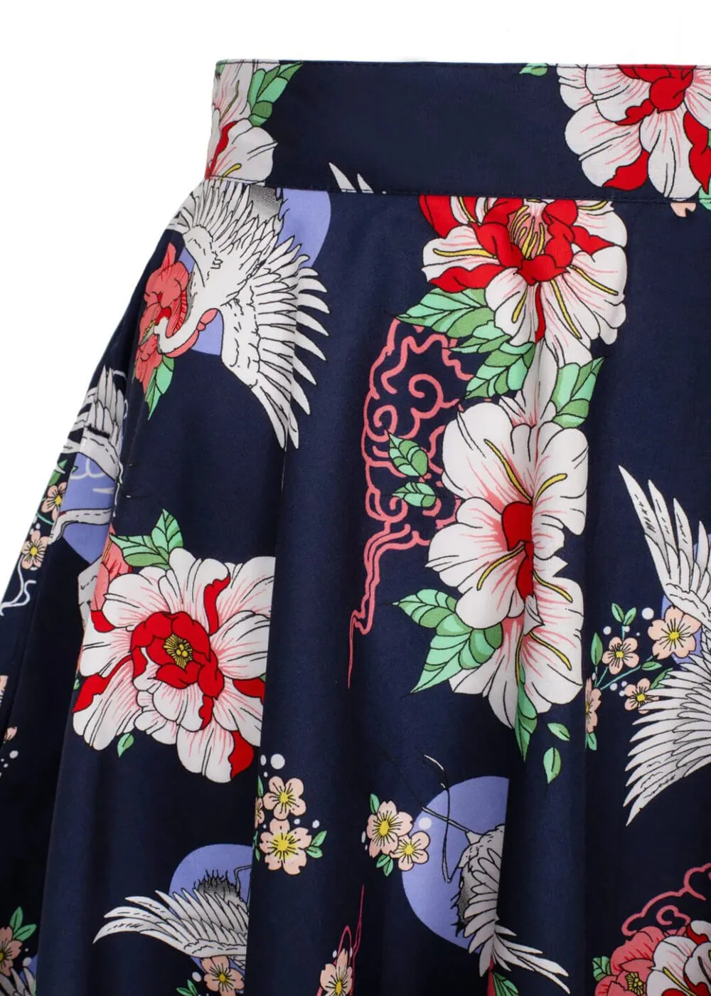 Hell Bunny Misa Crane 50's Swing Skirt Navy