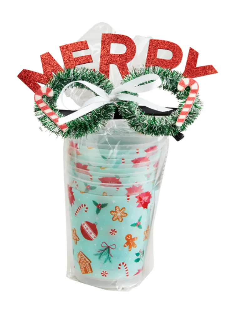 Holiday Party Cup Gift Set - Gingerbread