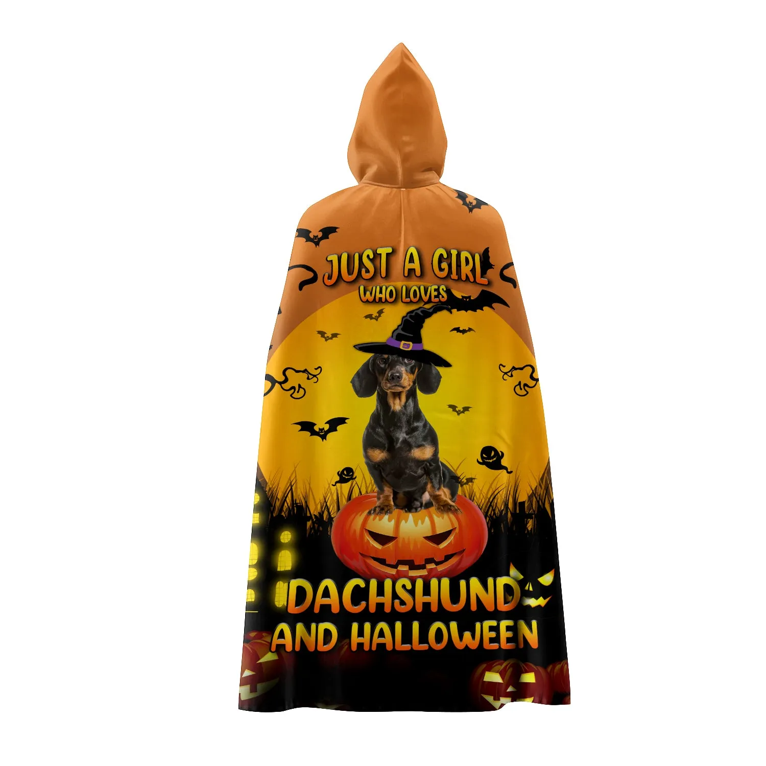 Hooded Cloak - Just A Girl Who Love Dachshund And Halloween Hooded Cloak - Hooded Cloak for Halloween - Nsd99