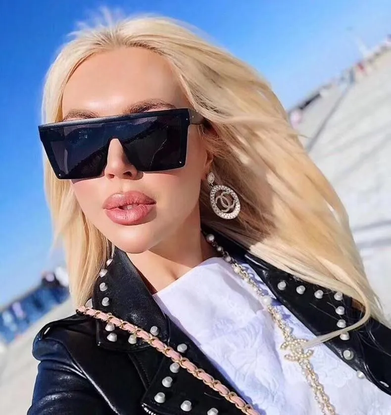 Hot Flat Top Oversized Luxury Sunglasses