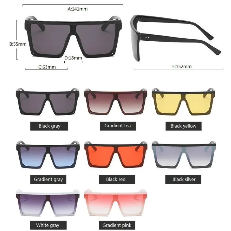 Hot Flat Top Oversized Luxury Sunglasses