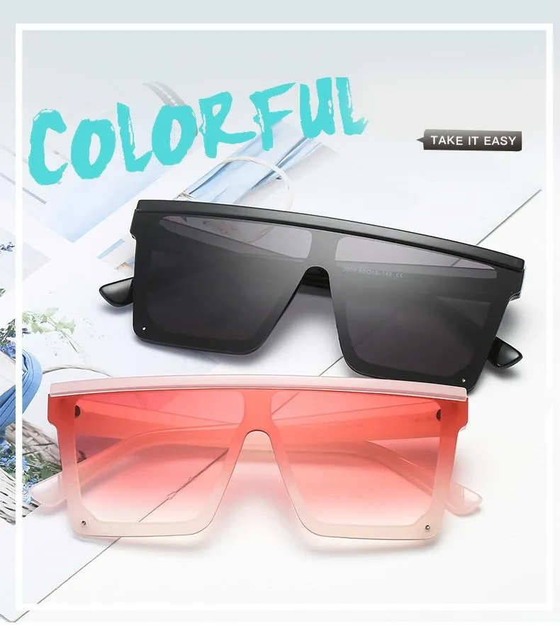 Hot Flat Top Oversized Luxury Sunglasses