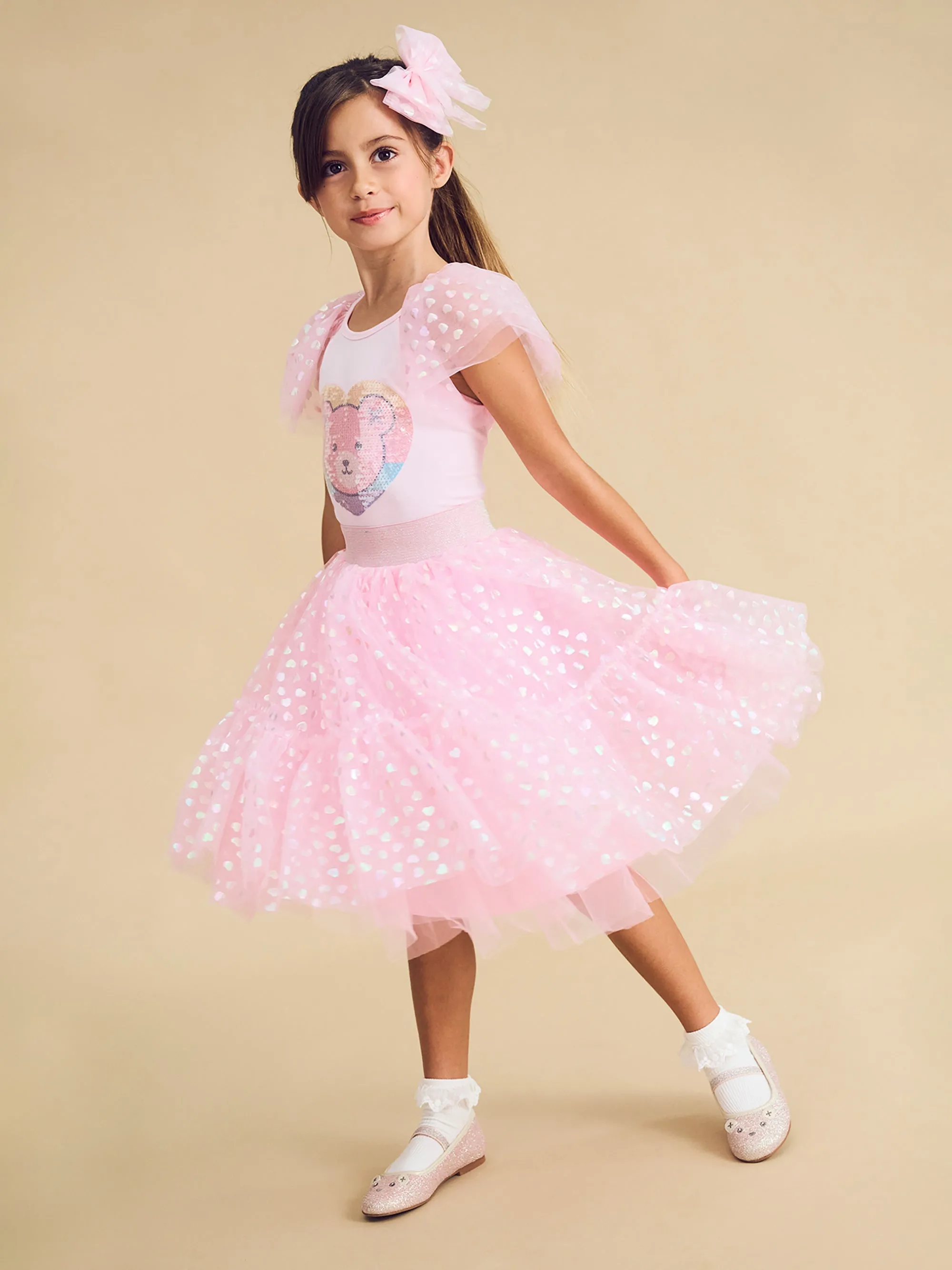 Huxbaby Shimmer Hearts Party Skirt
