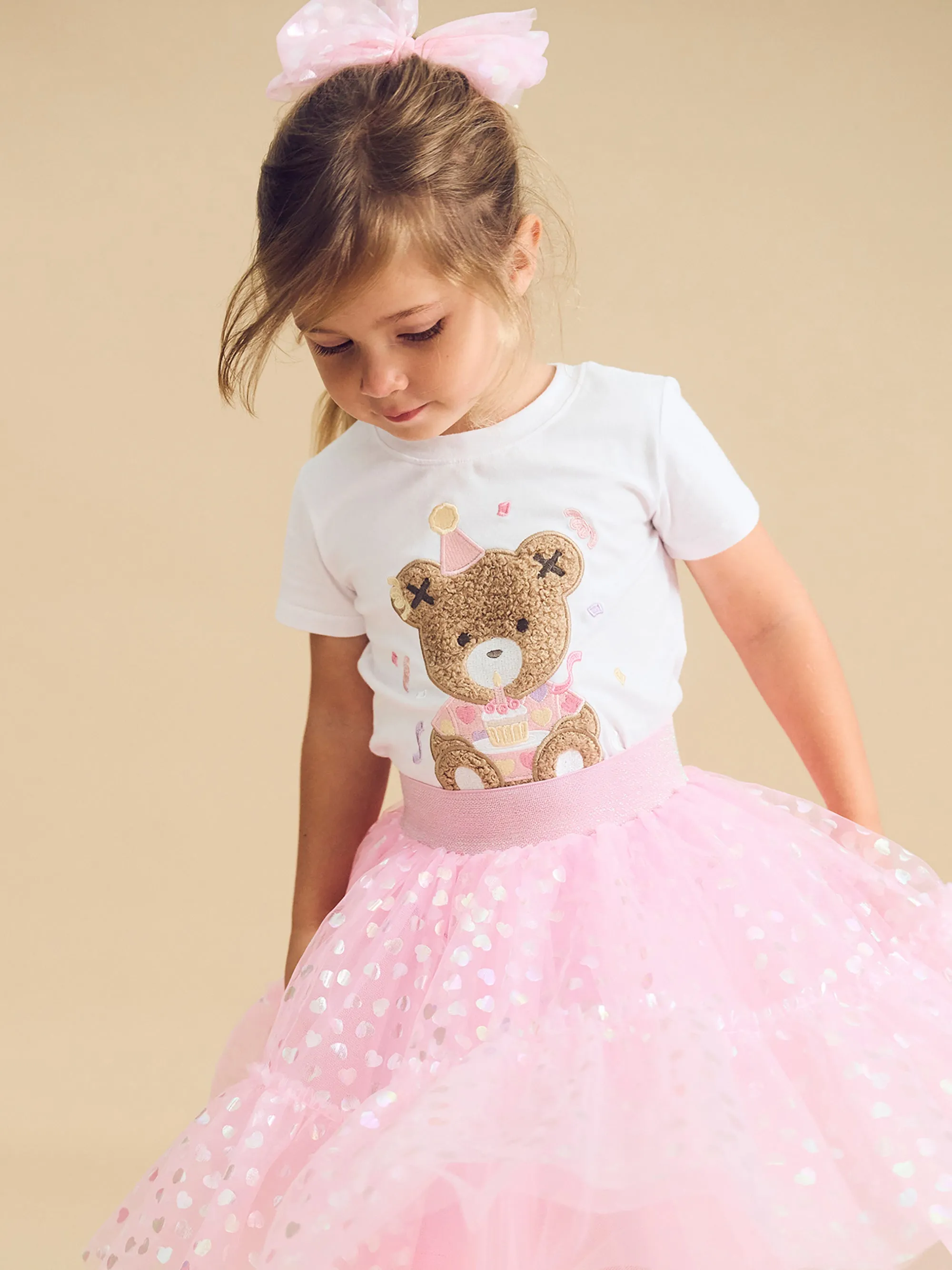 Huxbaby Shimmer Hearts Party Skirt
