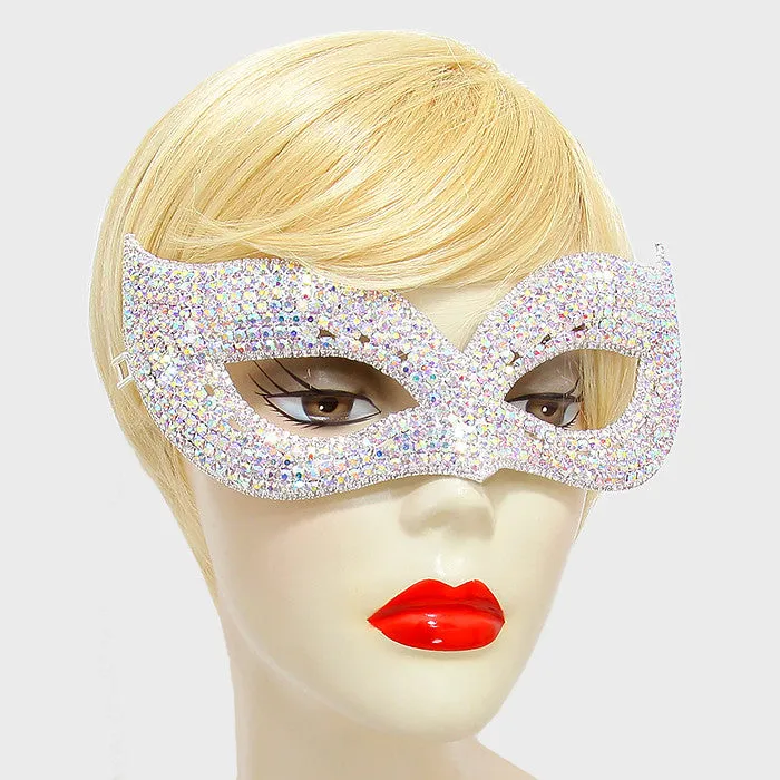 Ivanna Multi Color Cluster Cat Eye Statement Masquerade Mask | Crystal