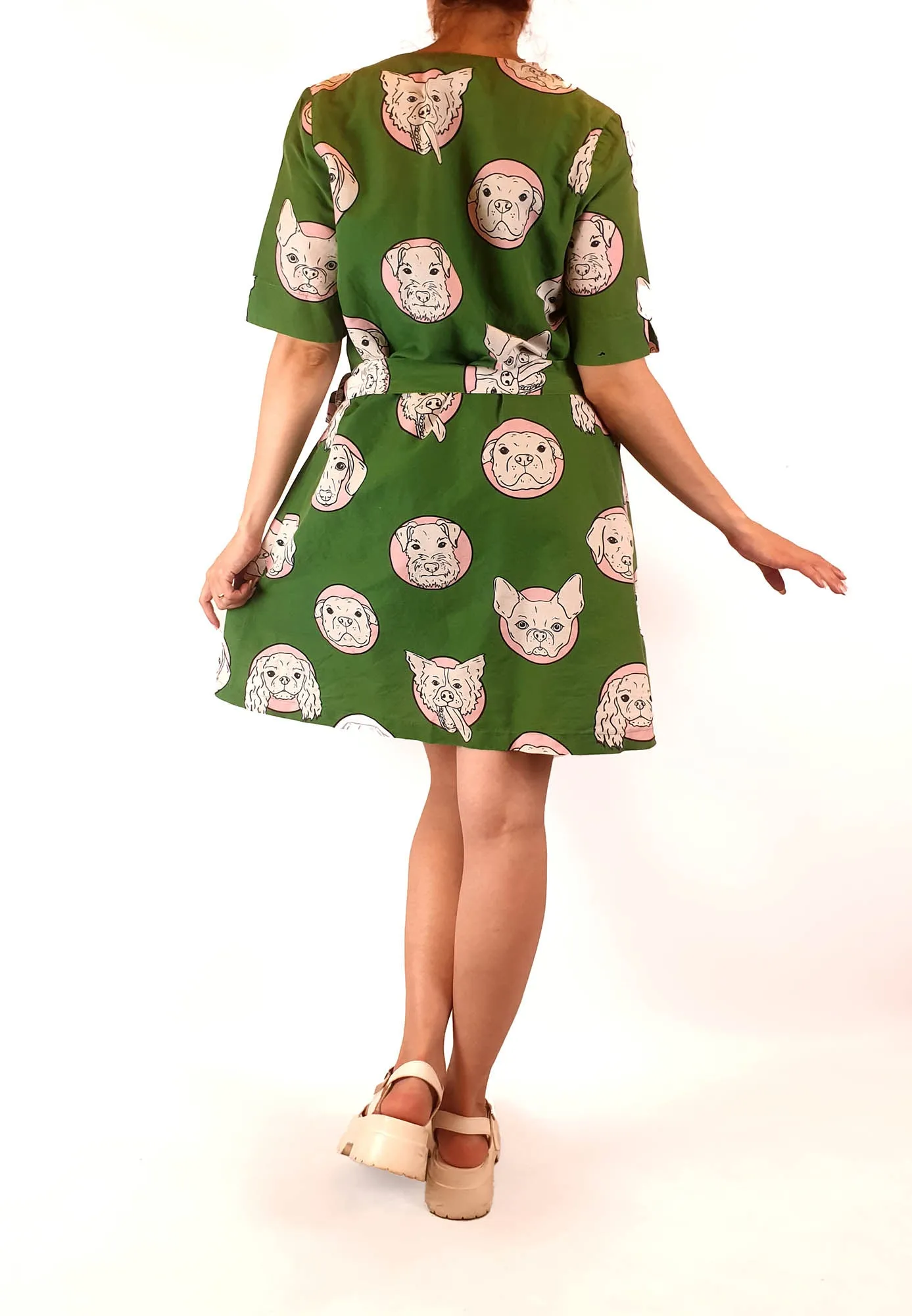 Jericho Road green dog print dress size 10