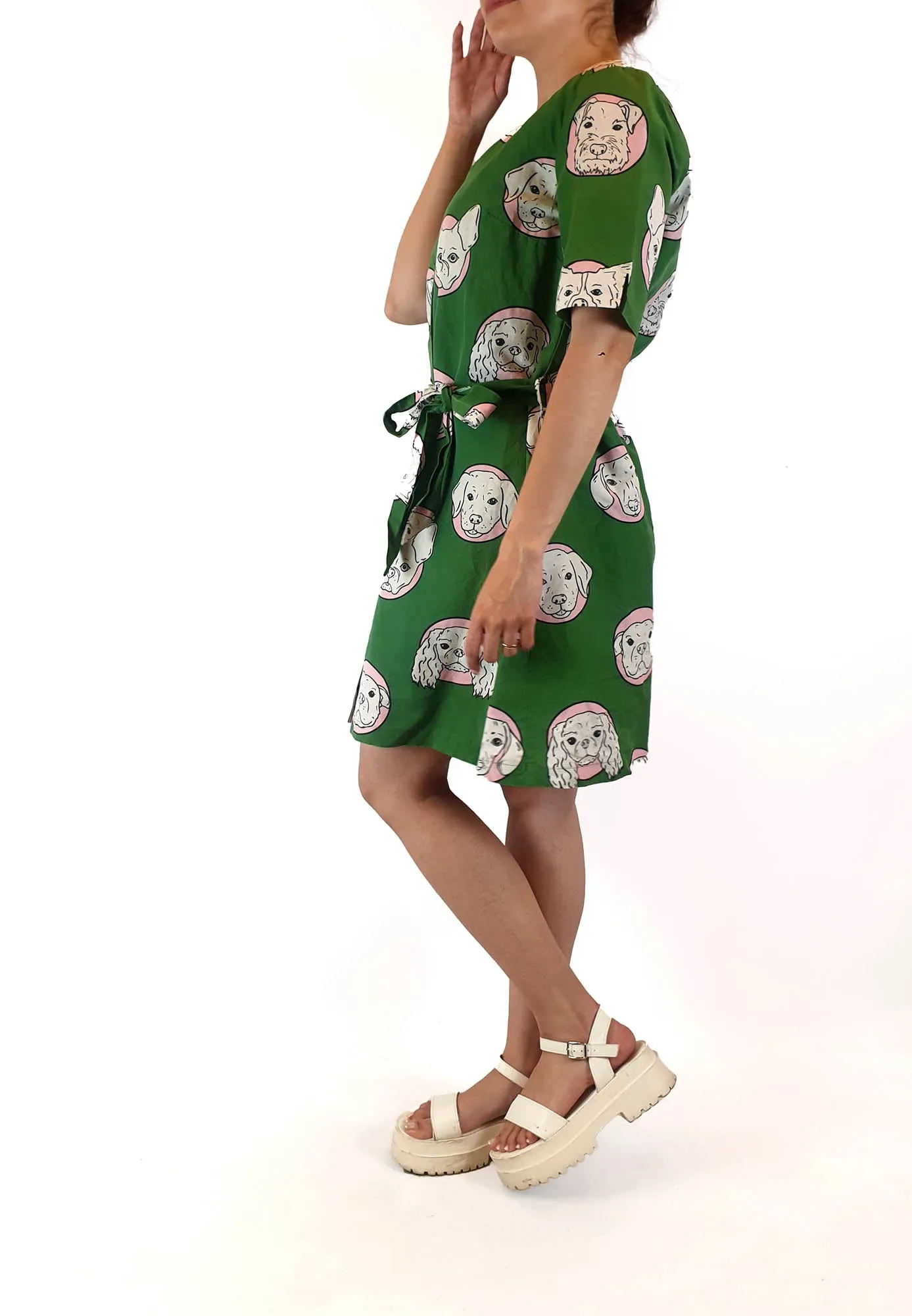 Jericho Road green dog print dress size 10