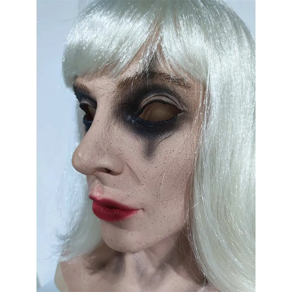 Joker 2 Ugly Harley Quinn Cosplay Latex Mask Halloween Masquerade Accessories Cosplay Props
