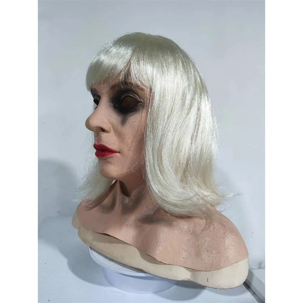 Joker 2 Ugly Harley Quinn Cosplay Latex Mask Halloween Masquerade Accessories Cosplay Props