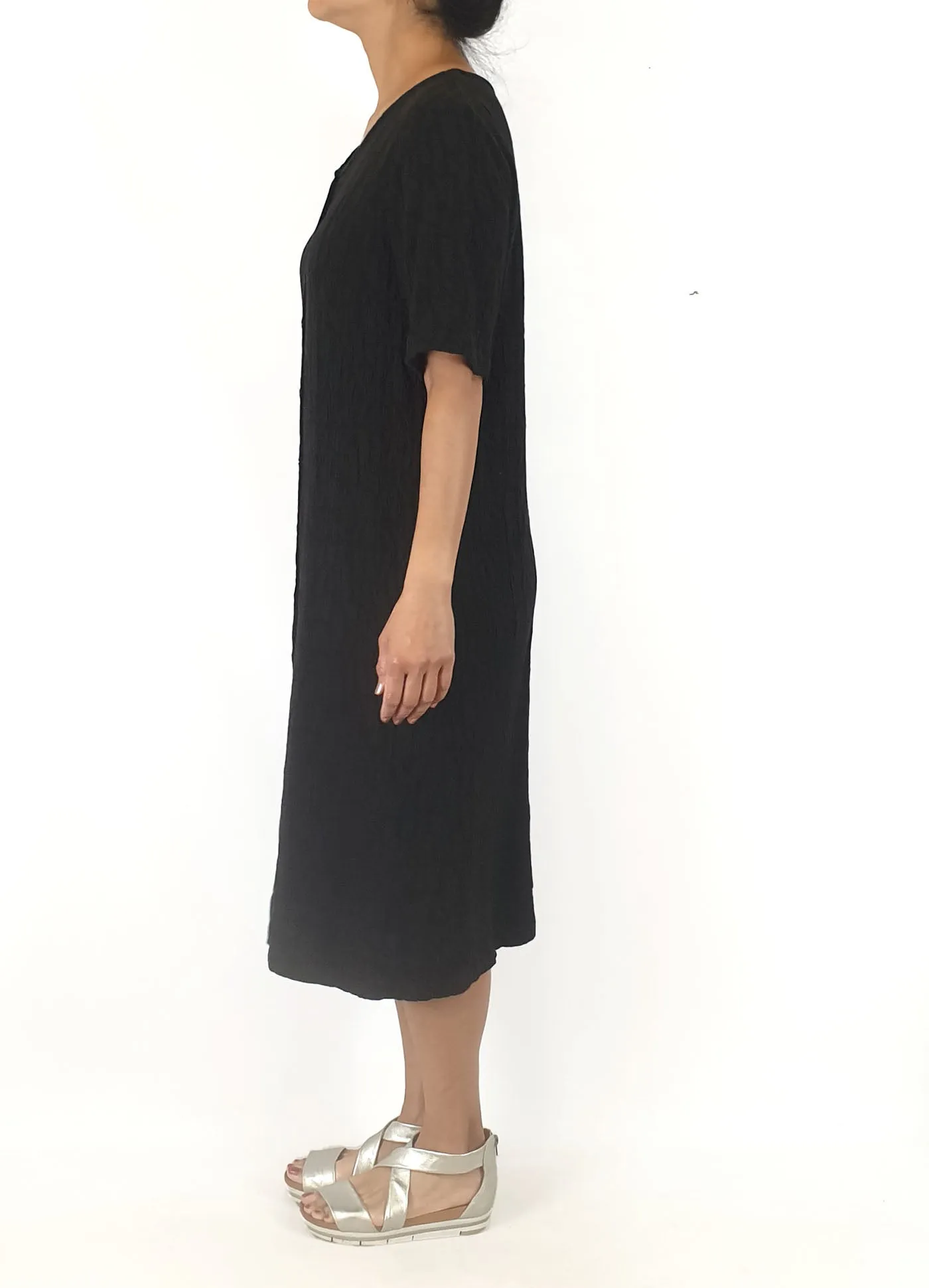 Kumo black cotton linen dress size 10