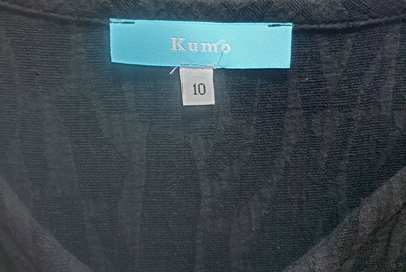 Kumo black cotton linen dress size 10