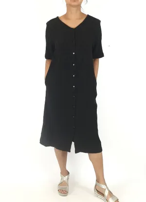 Kumo black cotton linen dress size 10