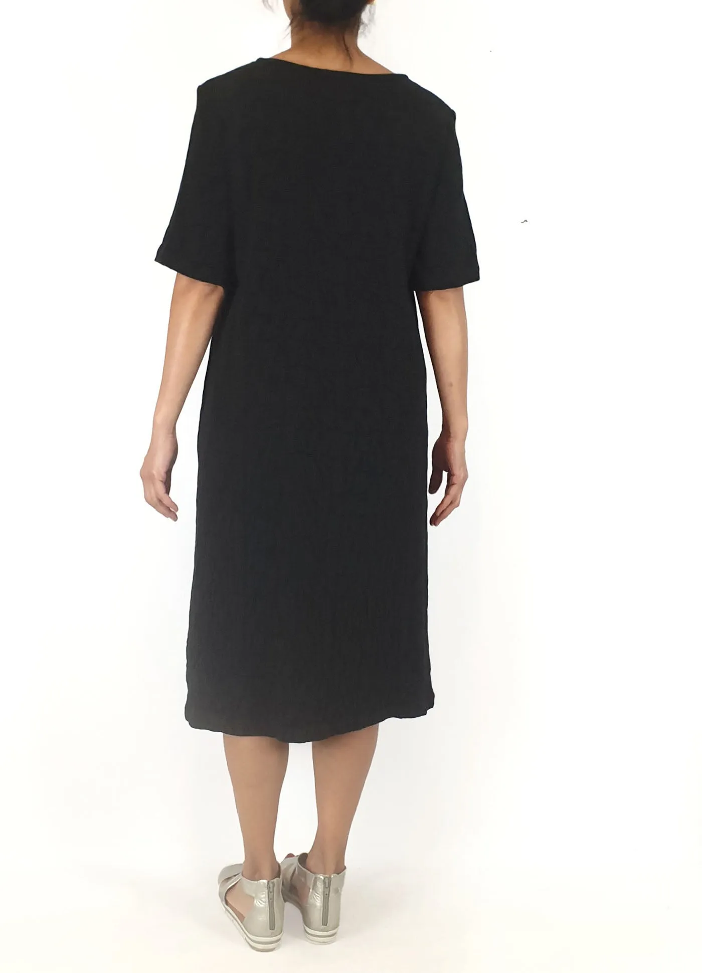 Kumo black cotton linen dress size 10