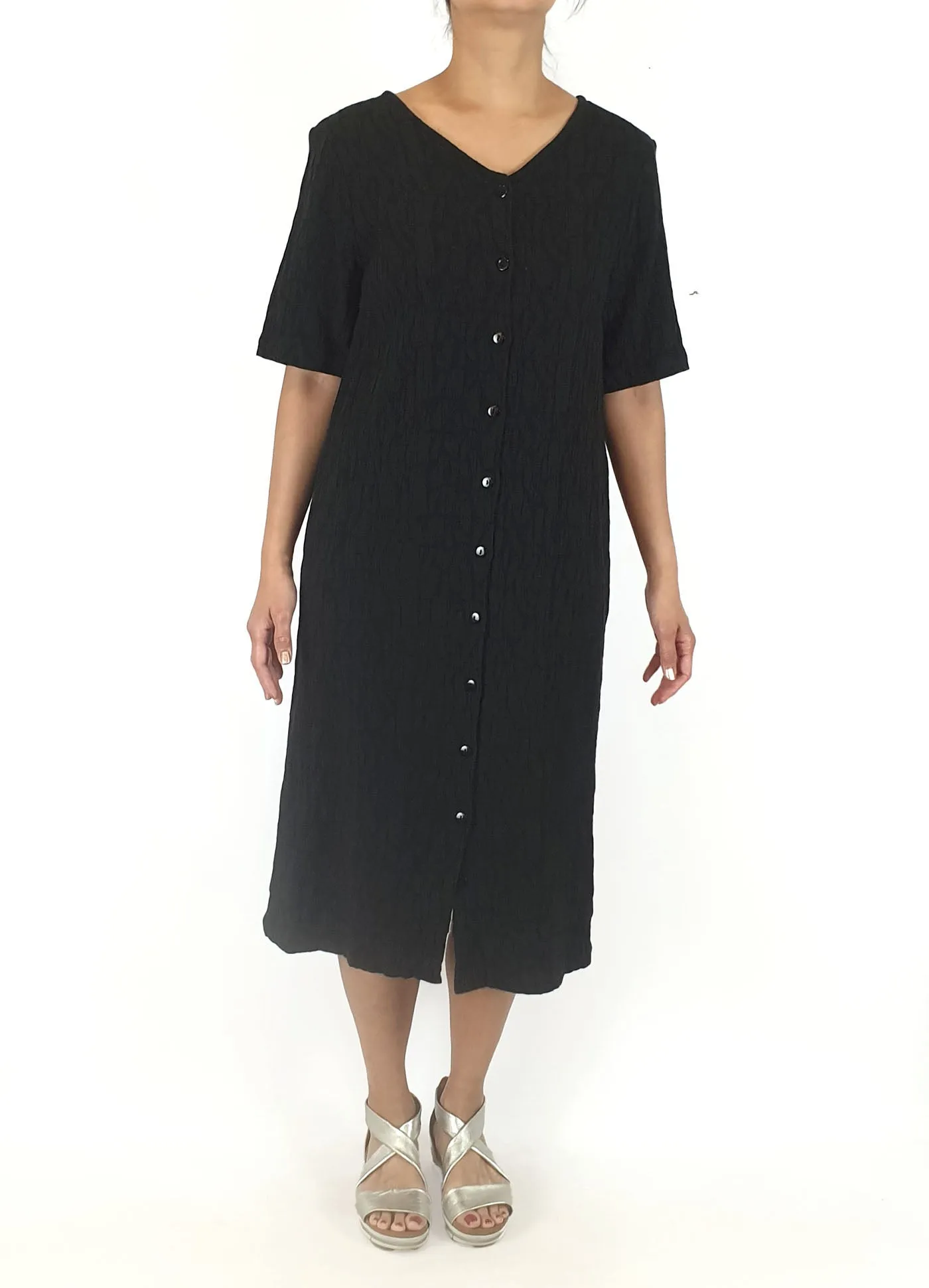 Kumo black cotton linen dress size 10